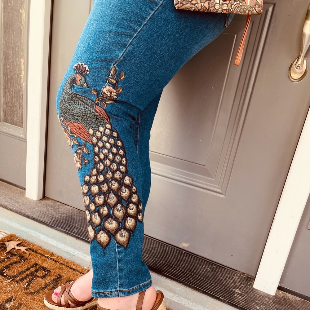 One of a kind Peacock Jeans!!!